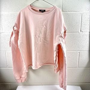 Le Cruz sweatshirt xl Tunic blush pink, cut out sleeves